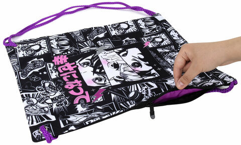 Мешок для обуви BRAUBERG PREMIUM, карман, подкладка, светоотражайка, 43х33 см, Anime movie, 272423