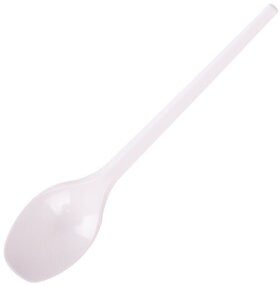Ложка чайная одноразовая пластиковая 125 мм, белая, КОМПЛЕКТ 100 шт., ЭТАЛОН, БЕЛЫЙ АИСТ, 607829