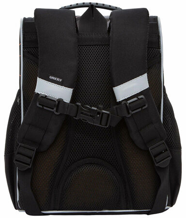 Ранец GRIZZLY анатомическая спинка, с мешком для обуви, для мальчиков, SERIOUS, 33х25х13 см, RAm-485-6/1