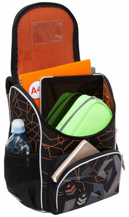 Ранец GRIZZLY анатомическая спинка, с мешком для обуви, для мальчиков, SERIOUS, 33х25х13 см, RAm-485-6/1