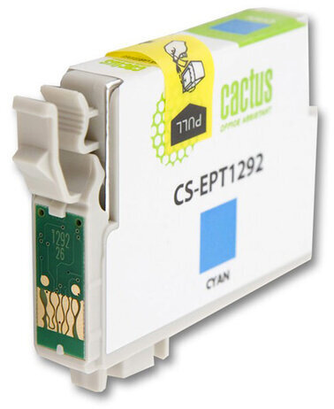 Картридж струйный CACTUS (CS-EPT1292) для EPSON Stylus B42WD/BX305W/BX625WD, голубой