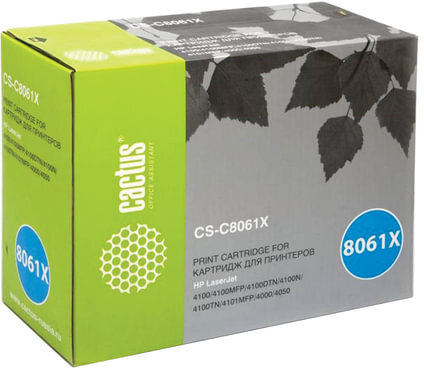 Картридж лазерный CACTUS (CS-C8061X) для HP LaserJet 4100/4100N/4100DTN/4100mfp, ресурс 10000 стр., CS-C8061XR