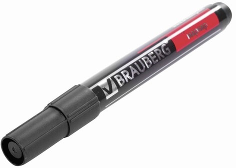 Маркер перманентный (нестираемый) BRAUBERG "Contract", ЧЕРНЫЙ, скошенный наконечник, 1-5 мм, без клипа, 150469