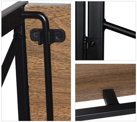 Стол на металлокаркасе BRABIX "LOFT CD-002", 1000х500х750 мм, складной, цвет морёный дуб, 641212