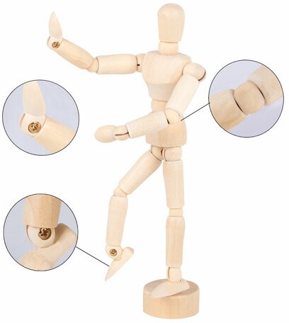 Манекен человека художественный, высота 16 см, натуральное дерево, BRAUBERG ART CLASSIC, 192513