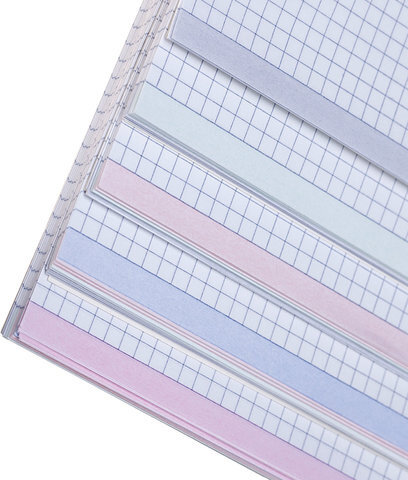 Тетрадь А4, 80 л., HATBER, гребень, клетка, сплошной лак, цветной срез, "Краски дня" (4 вида), 80Т4В1гр