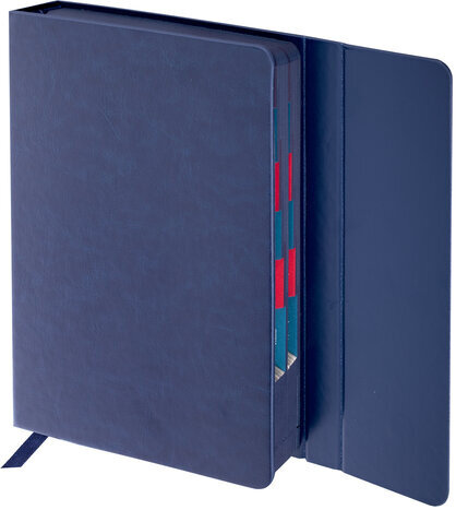 Ежедневник датированный 2024 А5 148х218 мм GALANT "Magnetic", под кожу, клапан, синий, 114758