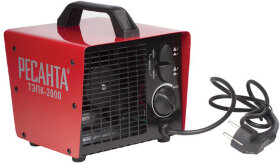 Тепловая пушка электрическая РЕСАНТА ТЭПК-2000, 2000 Вт, 220 В, квадратная, красная