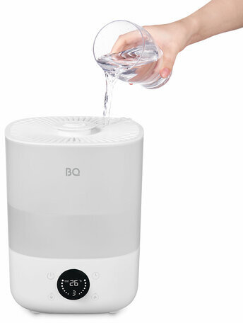 Увлажнитель воздуха BQ (БИ-КЬЮ) HDR1009, объем бака 4 л, 25 Вт, LED-дисплей, аромаконтейнер, белый, 86196444