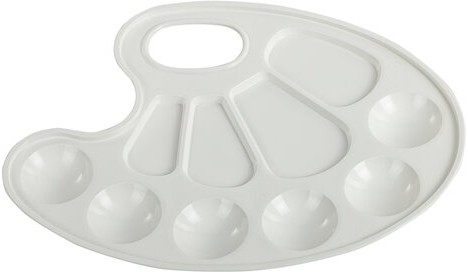 Палитра для рисования BRAUBERG KIDS, белая, овальная, 10 ячеек, 192353