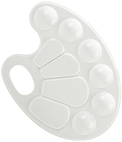 Палитра для рисования BRAUBERG KIDS, белая, овальная, 10 ячеек, 192353