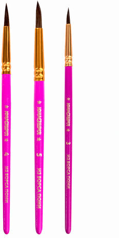 Кисти ЮНЛАНДИЯ, набор 3 шт. (ПОНИ: круглые № 3, 4, 5), блистер с европодвесом, 200885