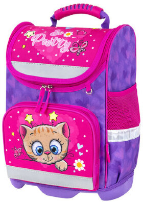 Ранец ЮНЛАНДИЯ WISE, 1 отделение, 3 кармана, устойчивое дно, &quot;Pretty kitty&quot;, 37x29х15 см, 271395