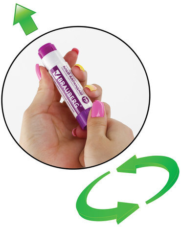 Клей-карандаш BRAUBERG, 15 г, обесцвечивающийся после высыхания, 220874