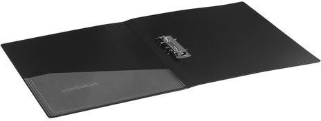 Папка с боковым металлическим прижимом и внутренним карманом BRAUBERG "Contract", черная, до 100 л., 0,7 мм, бизнес-класс, 221786