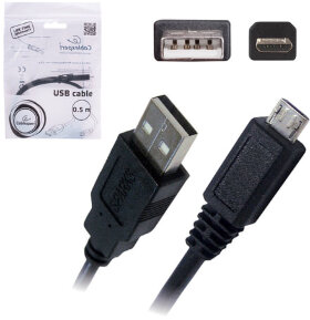 Кабель USB-micro USB, 2.0, 0,5 м, CABLEXPERT, для подключения портативных устройств и периферии, CCPmUSB2AMBM05M