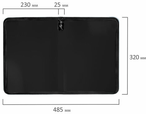 Папка для документов и тетрадей на молнии пластиковая BRAUBERG А4, 320х230 мм, черная, 271714
