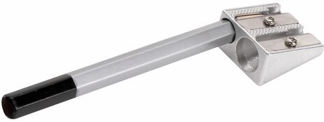 Точилка BRAUBERG "Style", металлическая клиновидная, 2 отверстия для чернографитных карандашей (в том числе утолщенных), 222486