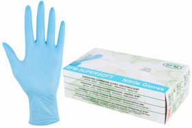 Перчатки нитриловые смотровые SFM Supersoft, Германия, 100 пар (200 штук), размер S (малый)