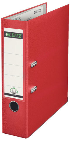 Папка-регистратор LEITZ, механизм 180°, покрытие пластик, 80 мм, красная, 10101225, 10101225P