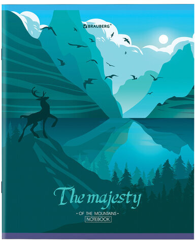 Тетрадь А5 48 л. BRAUBERG скоба, клетка, обложка картон, "Majesty" (микс в спайке), 404368