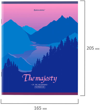 Тетрадь А5 48 л. BRAUBERG скоба, клетка, обложка картон, "Majesty" (микс в спайке), 404368