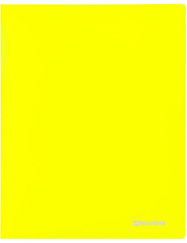 Папка 20 вкладышей BRAUBERG "Neon", 16 мм, неоновая желтая, 700 мкм, 227449