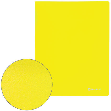 Папка 20 вкладышей BRAUBERG "Neon", 16 мм, неоновая желтая, 700 мкм, 227449