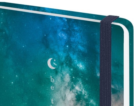 Ежедневник датированный 2026 с резинкой 145х203 мм, А5, BRAUBERG твердый, фольга, "Млечный путь", 117345