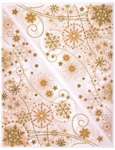 Украшение для окон и стекла ЗОЛОТАЯ СКАЗКА "Узоры из золотых снежинок 3", 30х38 см, ПВХ, 591229