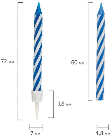 Набор свечей для торта 12 шт., 6 см, с держателями, ЗОЛОТАЯ СКАЗКА, в блистере, 591446
