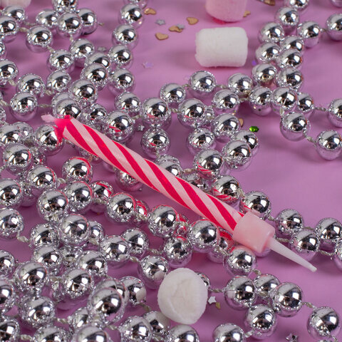 Набор свечей для торта 12 шт., 6 см, с держателями, ЗОЛОТАЯ СКАЗКА, в блистере, 591446