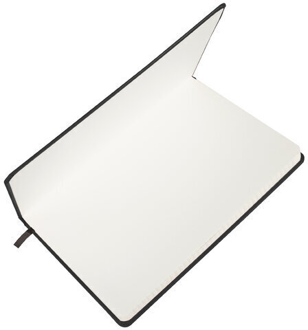 Блокнот А5 (148x218 мм), BRAUBERG "Metropolis", балакрон, 80 л., резинка, клетка, черный, 111585