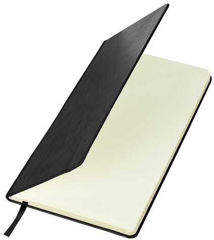 Блокнот А5 (148x218 мм), BRAUBERG "Metropolis", балакрон, 80 л., резинка, клетка, черный, 111585