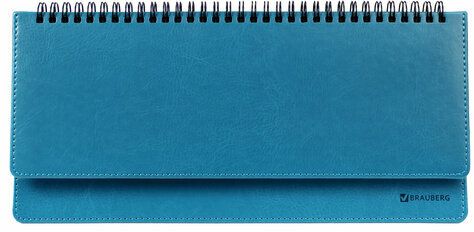 Планинг настольный недатированный (305x140 мм) BRAUBERG "Rainbow", кожзам, 60 л., бирюзовый, 111700