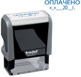 Штамп стандартный &quot;ОПЛАЧЕНО, дата&quot;, оттиск 38х14 мм, синий, TRODAT 4911P4-3.13, 4911-3.13