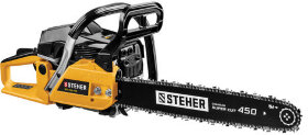 Бензопила STEHER BS-58-45, 2600 Вт, 11000 об/мин, объем двигателя 58 см3, 3,5 л.с., BS-58-45