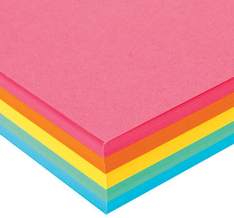 Бумага цветная BRAUBERG, А4, 80 г/м2, 250 л., (5 цветов х 50 л.), интенсив, для офисной техники, 112464