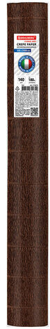 Бумага гофрированная/креповая (ИТАЛИЯ) 140 г/м2, 50х250 см, коричневая (968), BRAUBERG FIORE, 112579