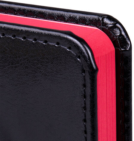 Ежедневник датированный 2023 МАЛЫЙ ФОРМАТ 100х150 мм А6, BRAUBERG "Rainbow", под кожу, черный, 113925