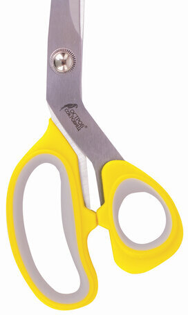 Ножницы портновские ОСТРОВ СОКРОВИЩ ПРЕМИУМ, 230 мм, желтые с резиновыми серыми вставками, 237455