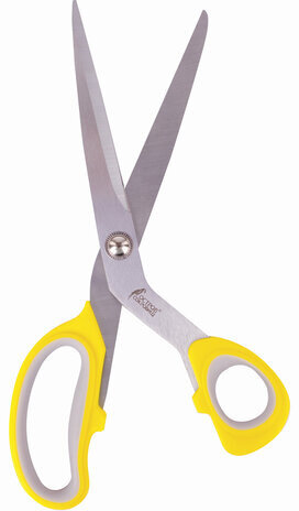 Ножницы портновские ОСТРОВ СОКРОВИЩ ПРЕМИУМ, 230 мм, желтые с резиновыми серыми вставками, 237455