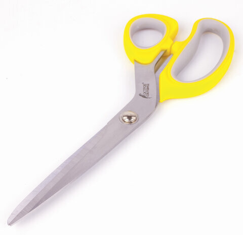 Ножницы портновские ОСТРОВ СОКРОВИЩ ПРЕМИУМ, 230 мм, желтые с резиновыми серыми вставками, 237455