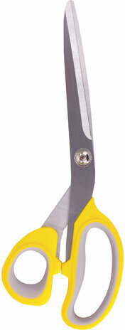Ножницы портновские ОСТРОВ СОКРОВИЩ ПРЕМИУМ, 230 мм, желтые с резиновыми серыми вставками, 237455