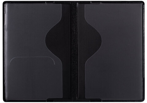 Обложка для паспорта STAFF, полиуретан под кожу, "ГЕРБ", черная, 237602