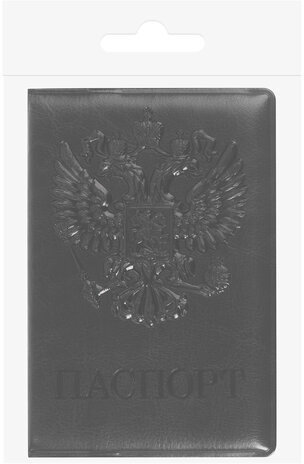 Обложка для паспорта STAFF, полиуретан под кожу, "ГЕРБ", черная, 237602