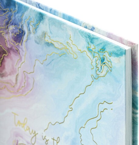 Блокнот А5 (134х206 мм), 80 л., твёрдый, клетка, фольга, STAFF, "Мрамор", 114428