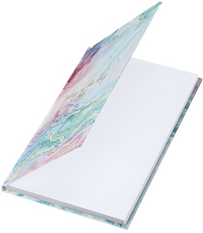 Блокнот А5 (134х206 мм), 80 л., твёрдый, клетка, фольга, STAFF, "Мрамор", 114428