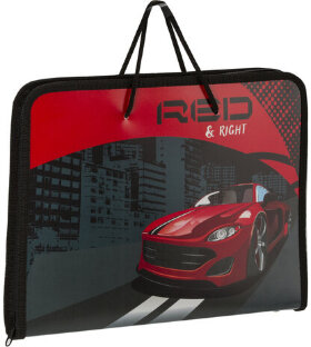 Папка для труда с ручками ПИФАГОР А4, пластик, молния вокруг, органайзер, &quot;Speed&quot;, 270158