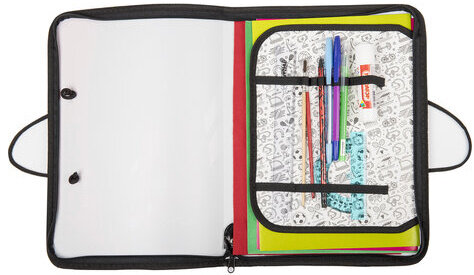 Папка для труда с ручками ПИФАГОР А4, пластик, молния вокруг, органайзер, "Speed", 270158